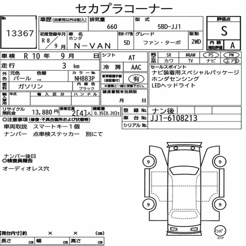 Notka aukcyjna: HONDA N-VAN FUN TURBO