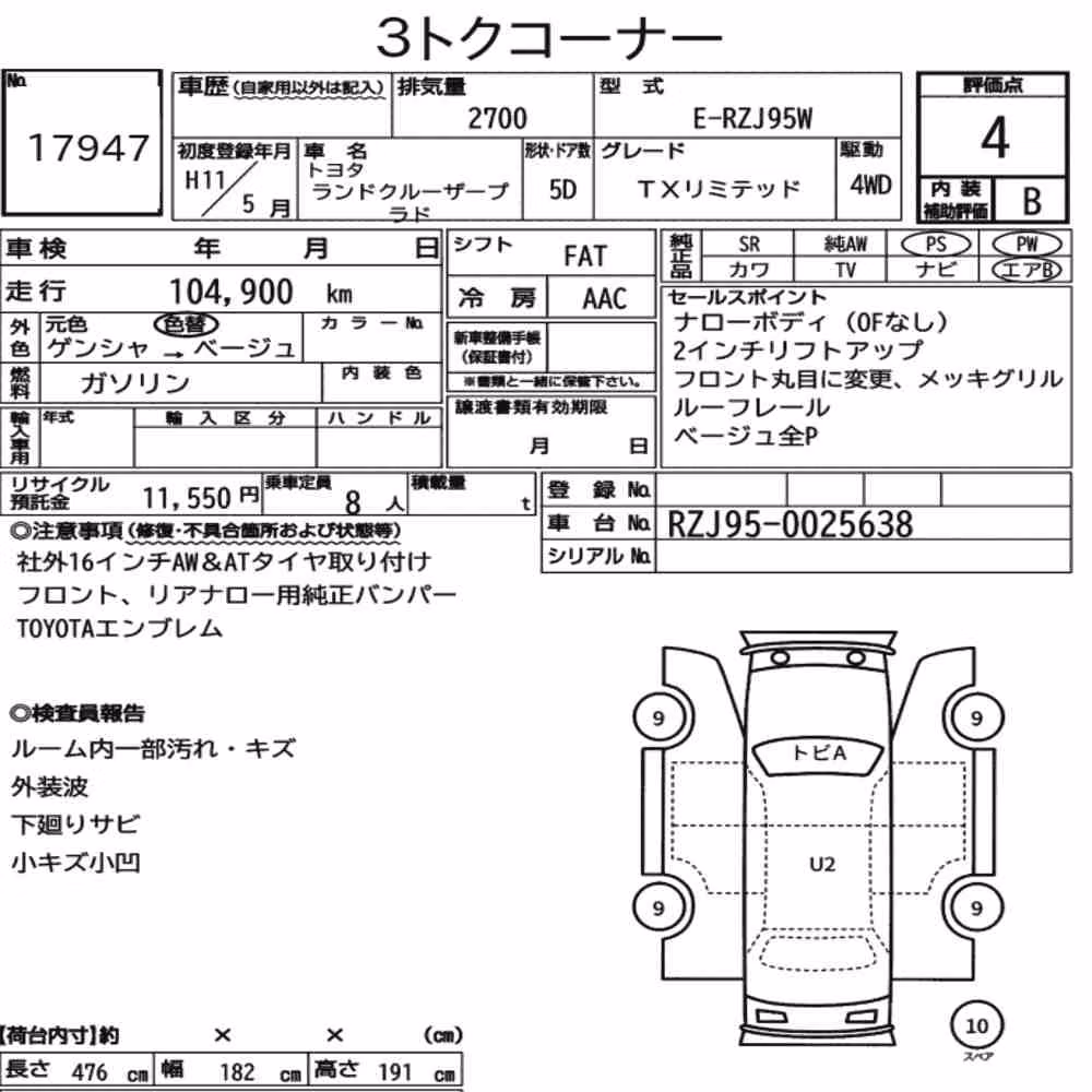 Notka aukcyjna: TOYOTA LAND CRUISER PRADO 5D 4WD TX LIMITED