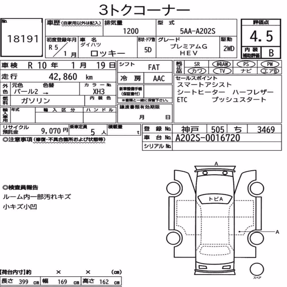 Notka aukcyjna: DAIHATSU ROCKY 5D PREMIUM G HEV