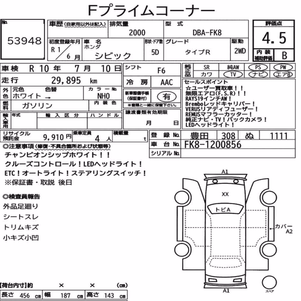Notka aukcyjna: HONDA CIVIC 5D TYPE R