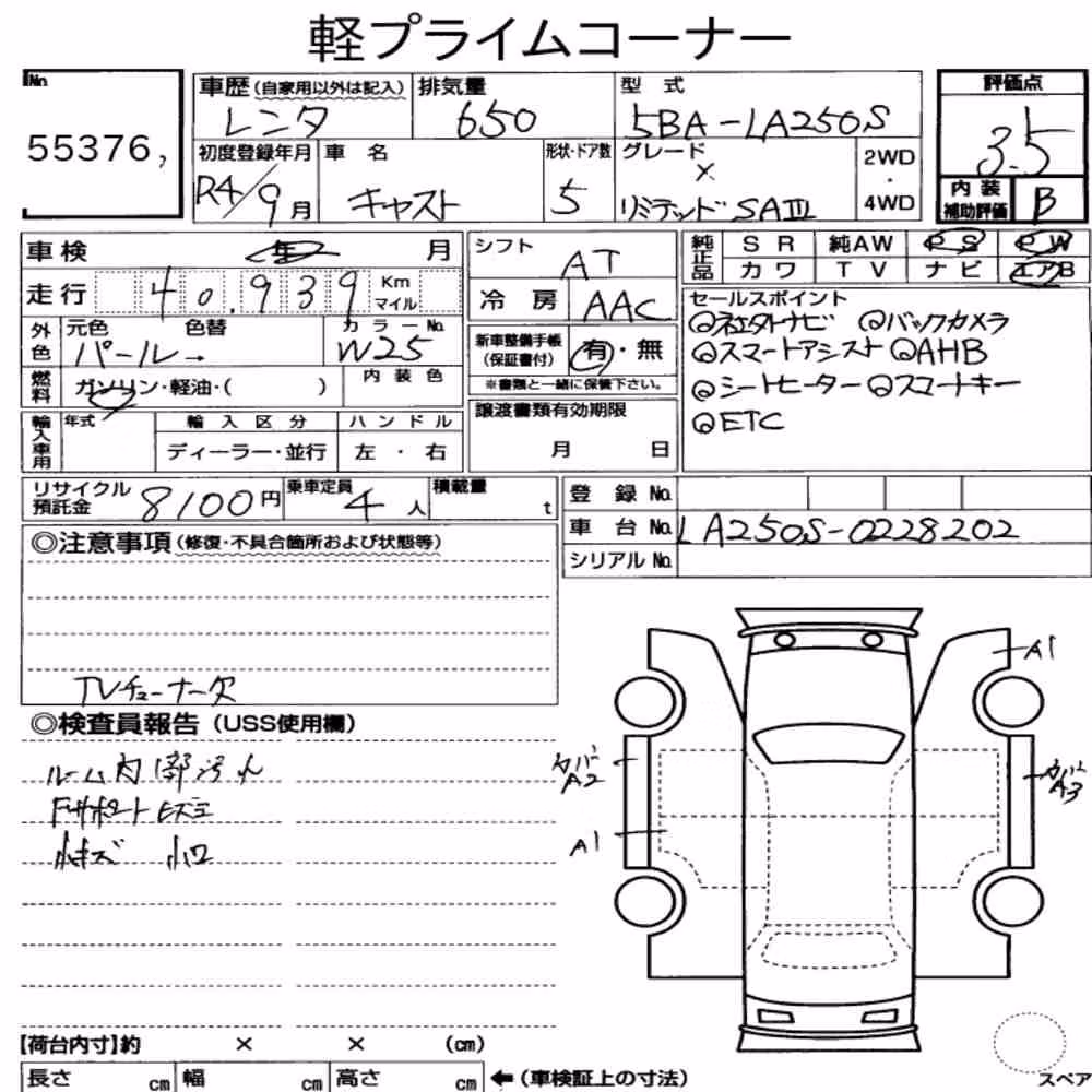 Notka aukcyjna: DAIHATSU CAST OTHERS