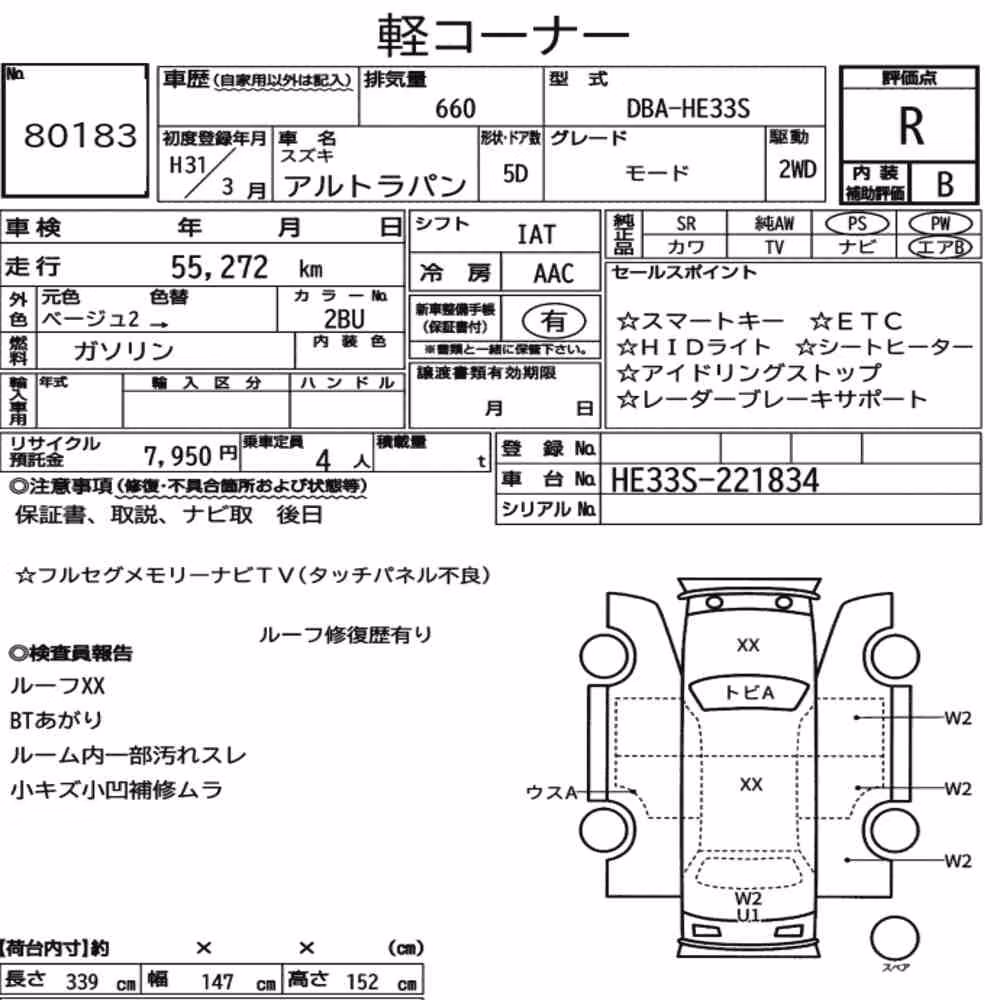 Notka aukcyjna: SUZUKI ALTO LAPIN MODE