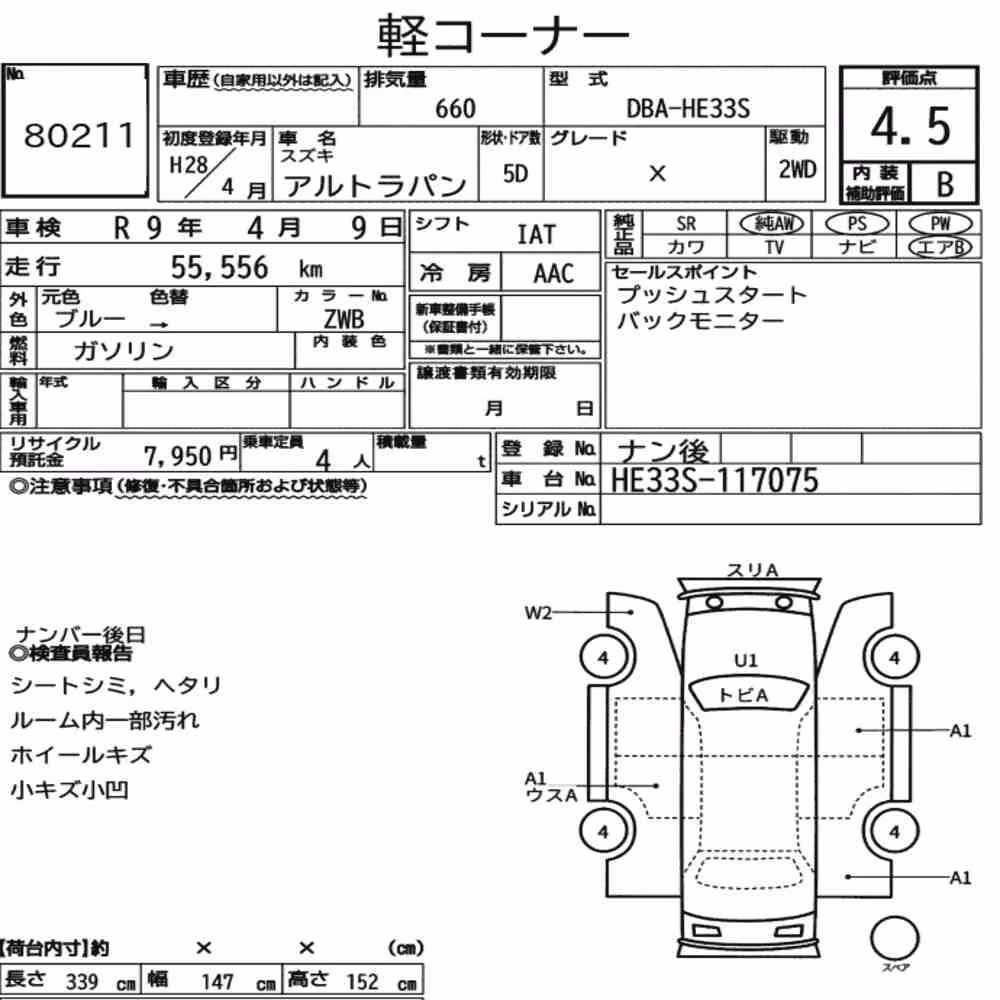 Notka aukcyjna: SUZUKI ALTO LAPIN X