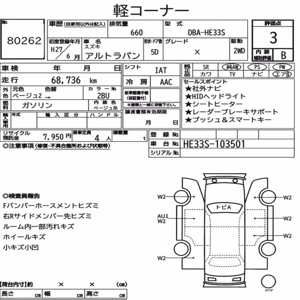 Notka aukcyjna: SUZUKI ALTO LAPIN X