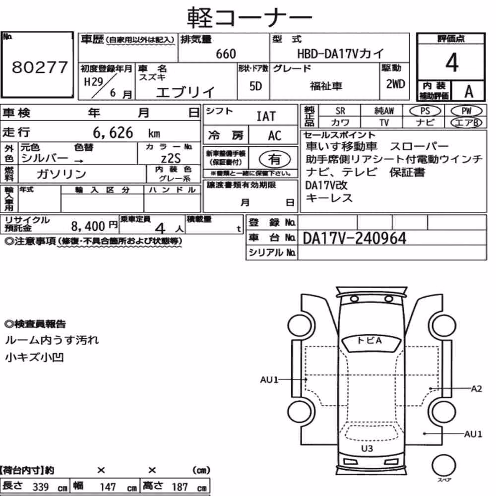 Notka aukcyjna: SUZUKI EVERY 5D OTHERS