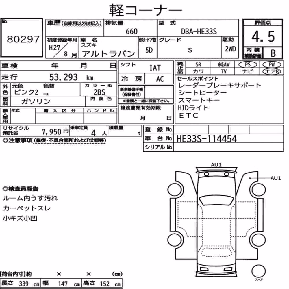Notka aukcyjna: SUZUKI ALTO LAPIN S