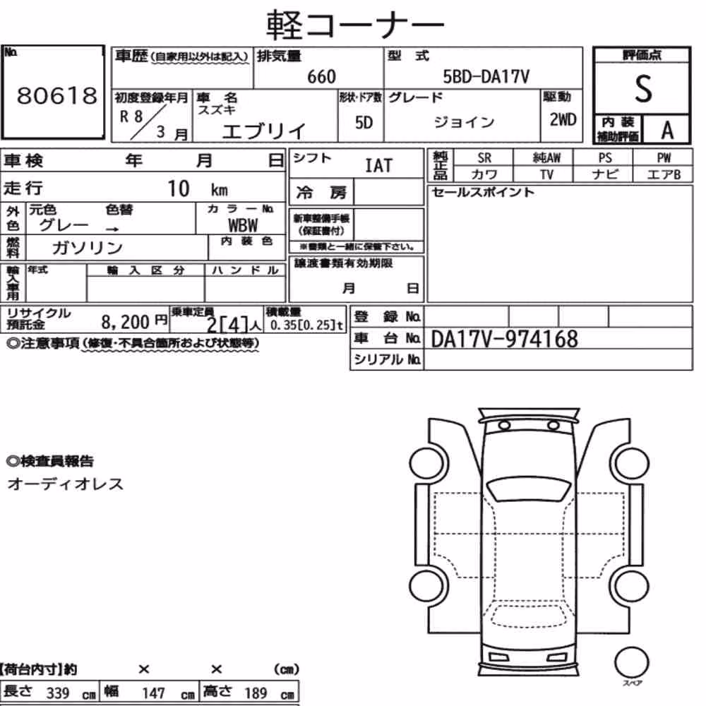 Notka aukcyjna: SUZUKI EVERY 5D JOIN