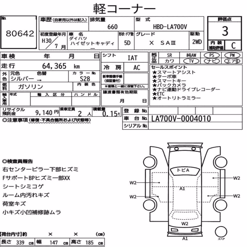 Notka aukcyjna: DAIHATSU HIJET CADDIE X SA Ⅲ