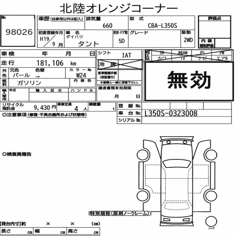Notka aukcyjna: DAIHATSU TANTO