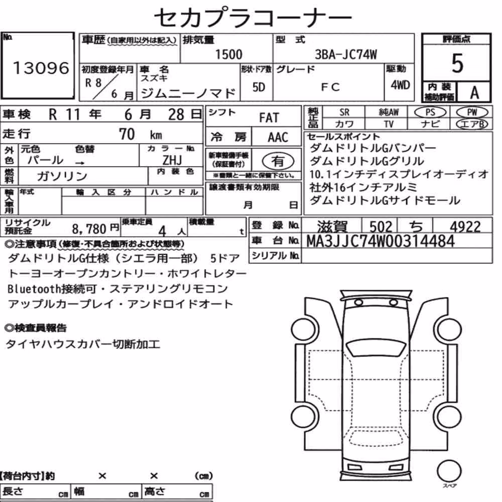 Notka aukcyjna: SUZUKI JIMMY MOMADE 4WD FC