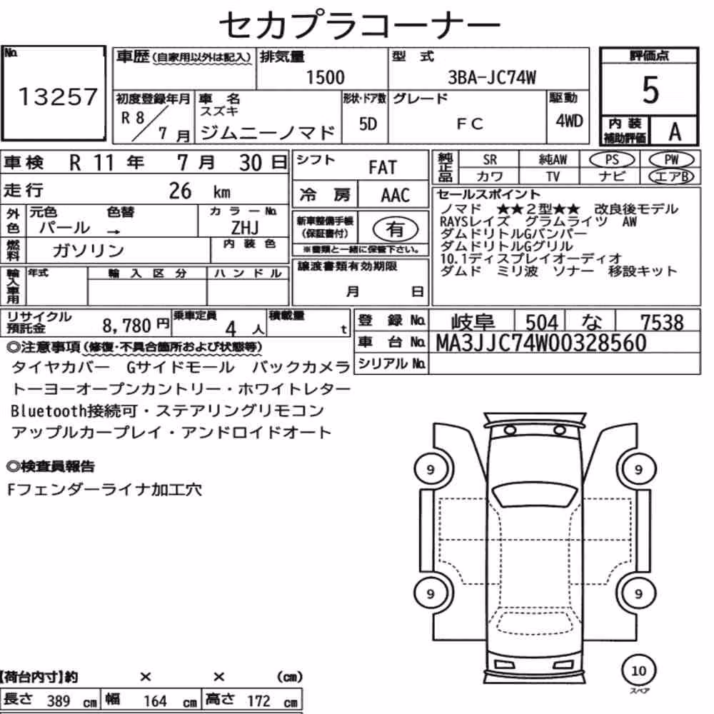 Notka aukcyjna: SUZUKI JIMMY MOMADE 4WD FC