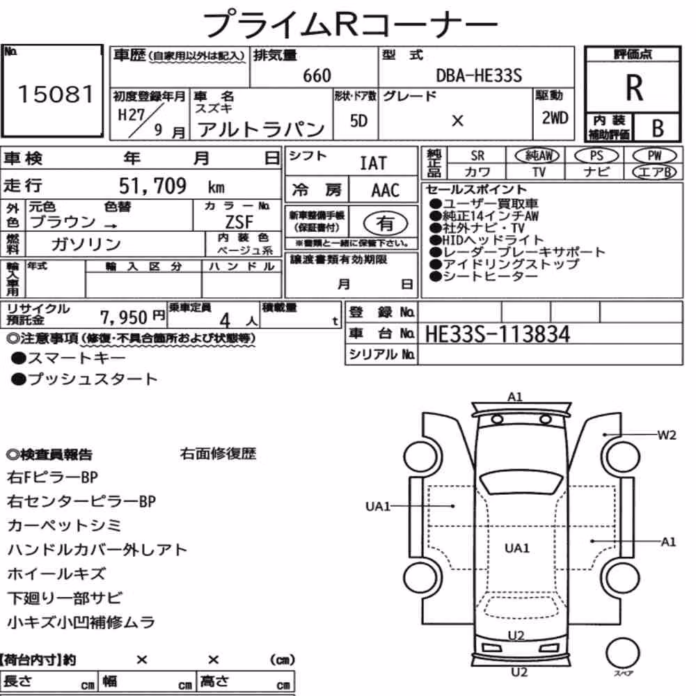 Notka aukcyjna: SUZUKI ALTO LAPIN X