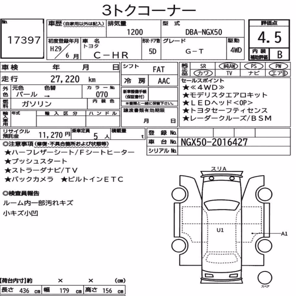 Notka aukcyjna: TOYOTA C-HR 4WD G-T