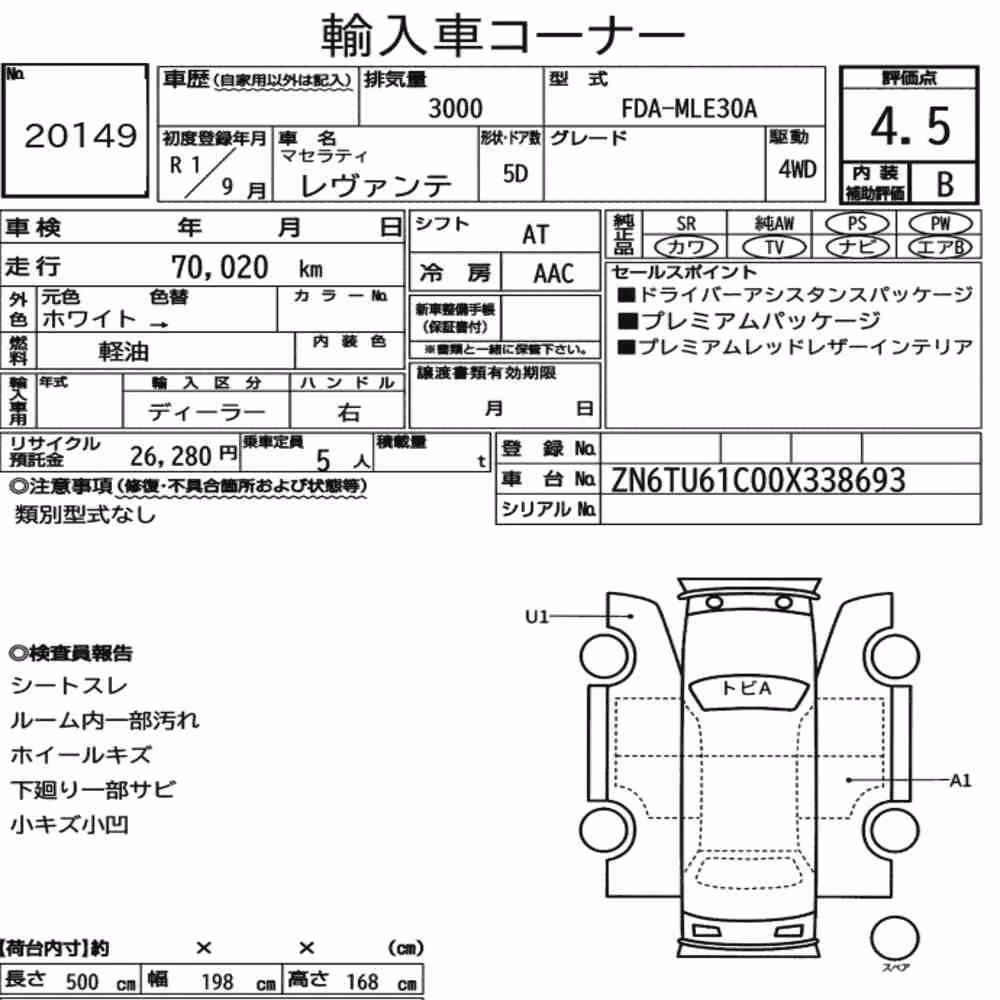 Notka aukcyjna: MASERATI LEVANTE 4WD