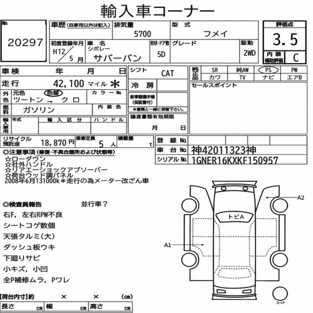 Notka aukcyjna: CHEVROLET SUBURBAN