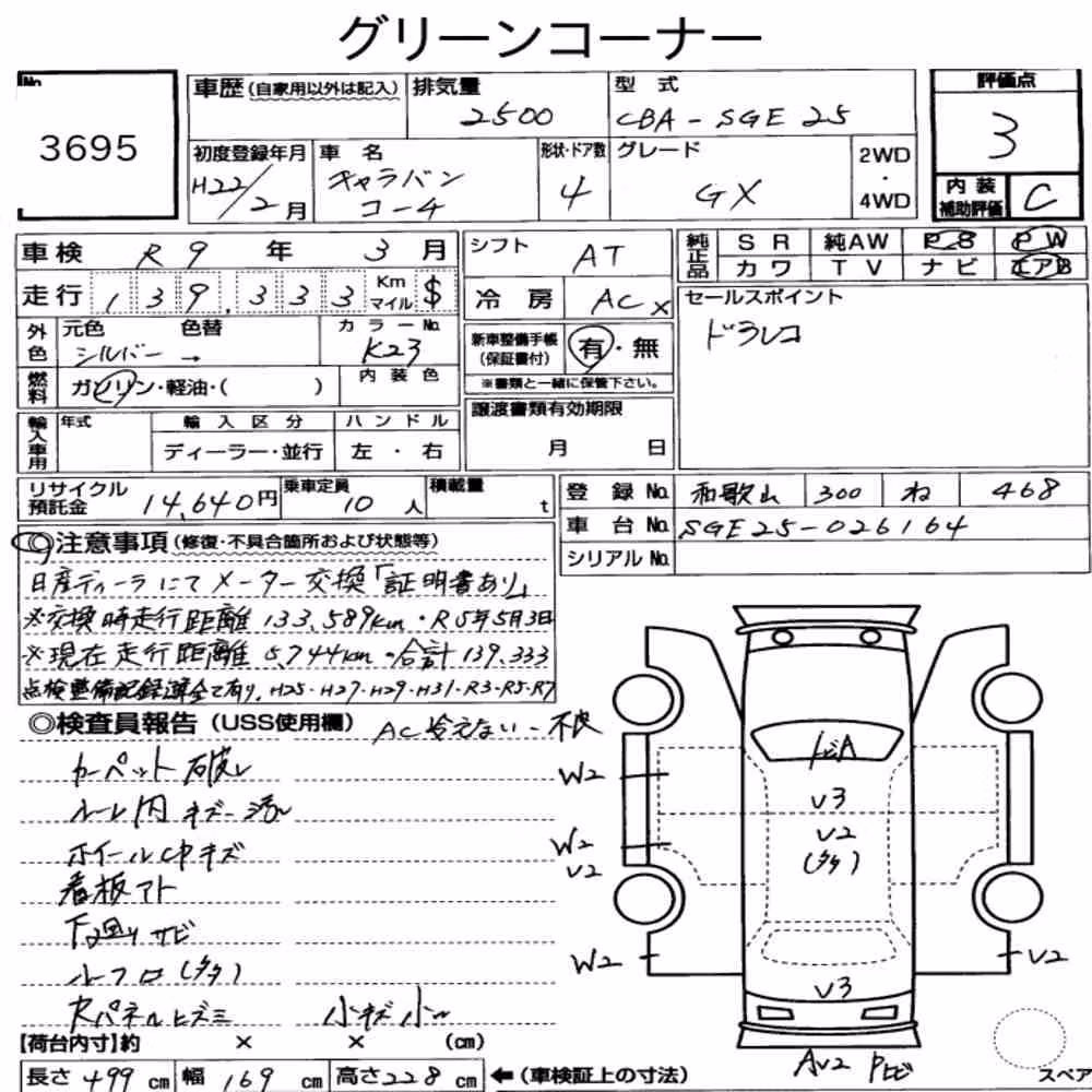 Notka aukcyjna: NISSAN CARAVAN COACH 4D GX