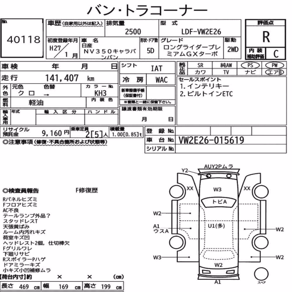 Notka aukcyjna: NISSAN NV350CARAVAN VAN 5D LONG RIDER PREMIUM GX TURBO