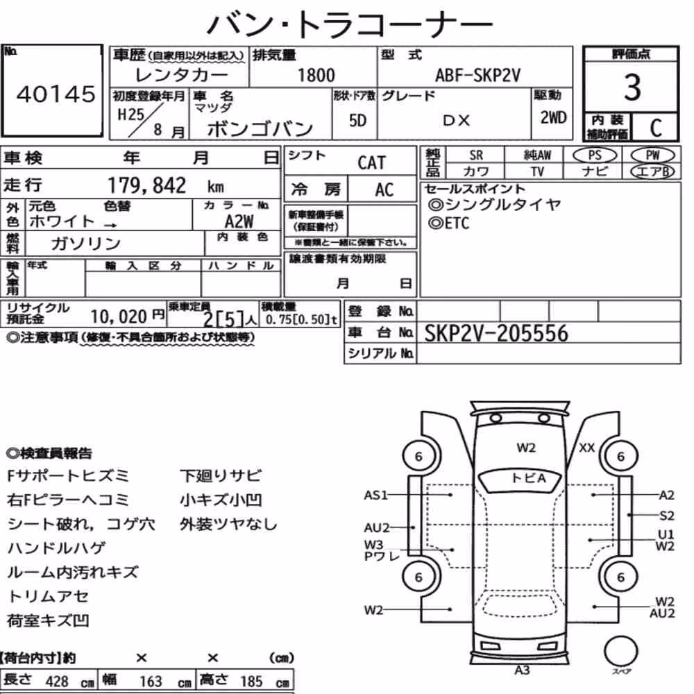Notka aukcyjna: MAZDA BONGO VAN 5D DX