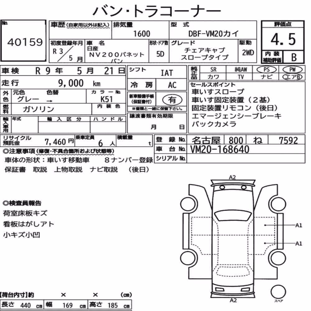 Notka aukcyjna: NISSAN NV200 VANETTE VAN OTHERS