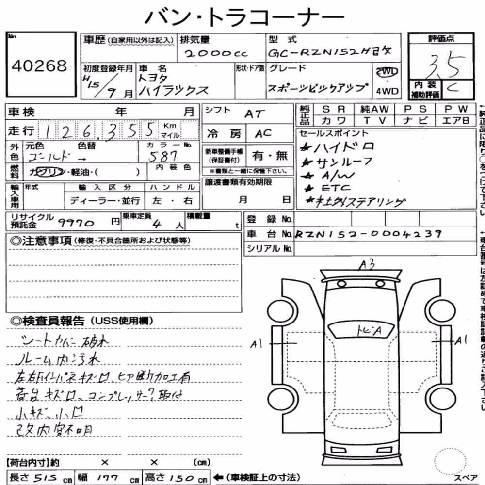 Notka aukcyjna: TOYOTA HILUX OTHERS