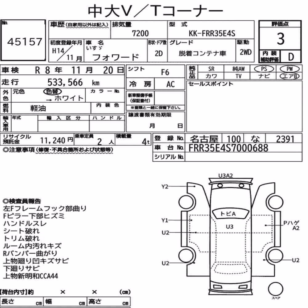 Notka aukcyjna: ISUZU FORWARD 2D OTHERS