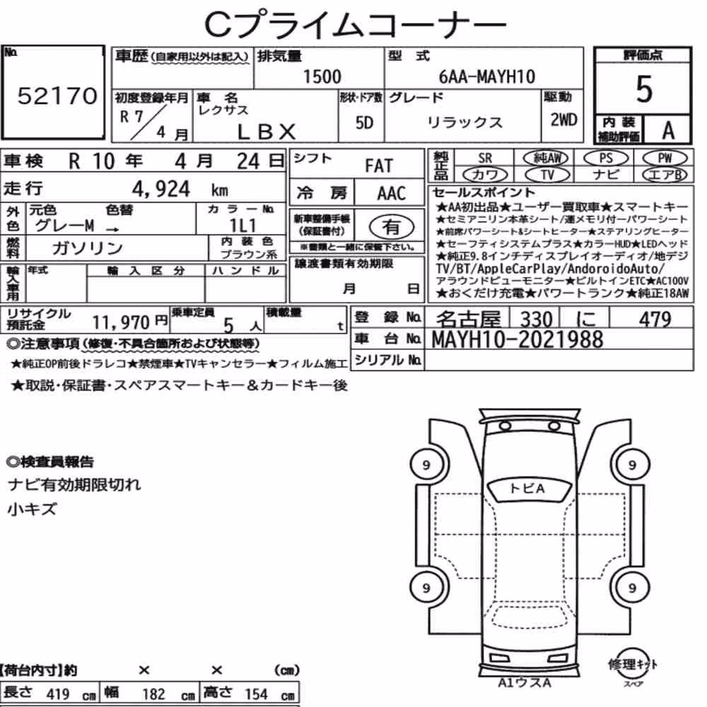 Notka aukcyjna: LEXUS LBX RELAX