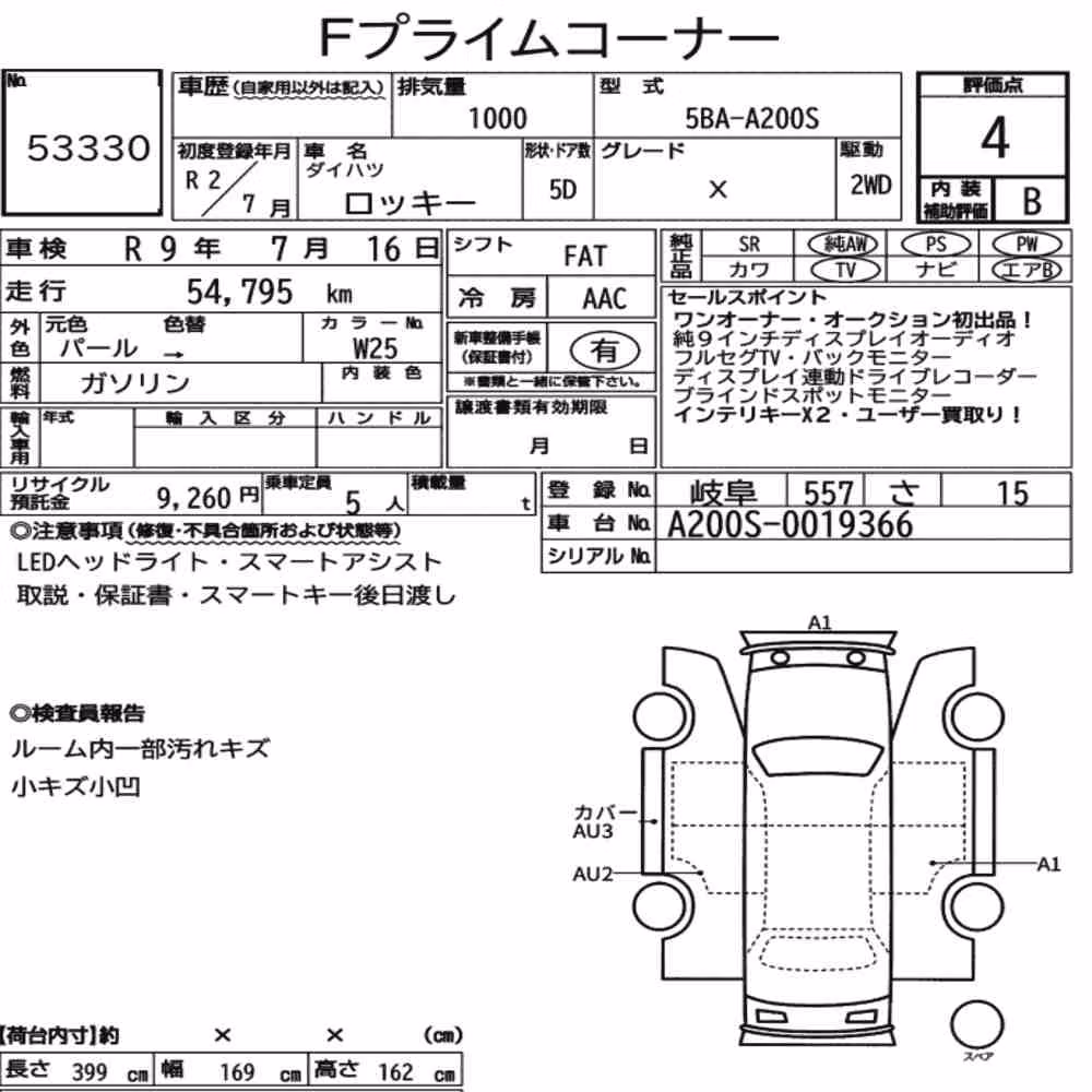 Notka aukcyjna: DAIHATSU ROCKY 5D X