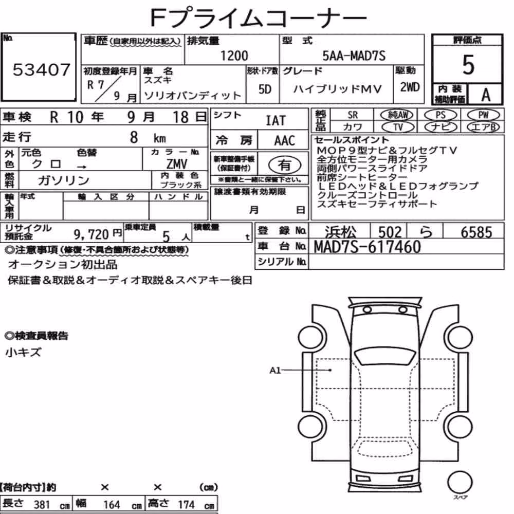 Notka aukcyjna: SUZUKI SOLIO BANDIT HYBRID MV
