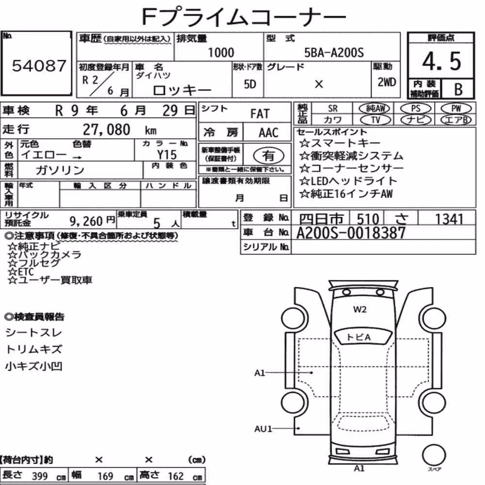 Notka aukcyjna: DAIHATSU ROCKY 5D X