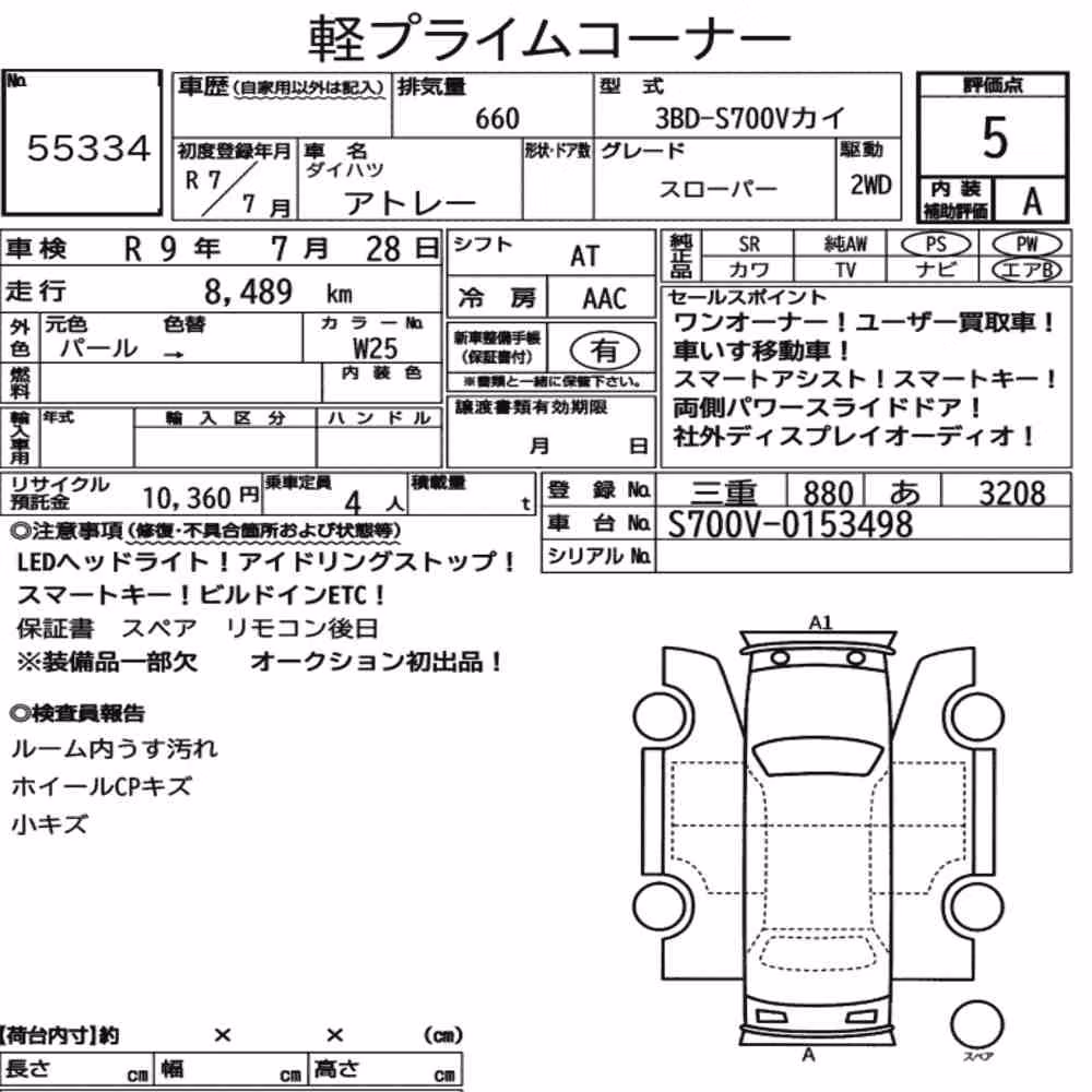 Notka aukcyjna: DAIHATSU ATRAI 5D OTHERS