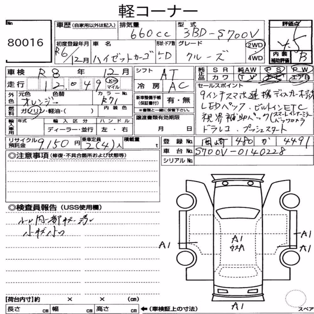 Notka aukcyjna: DAIHATSU HIJET CARGO 5D CRUISE