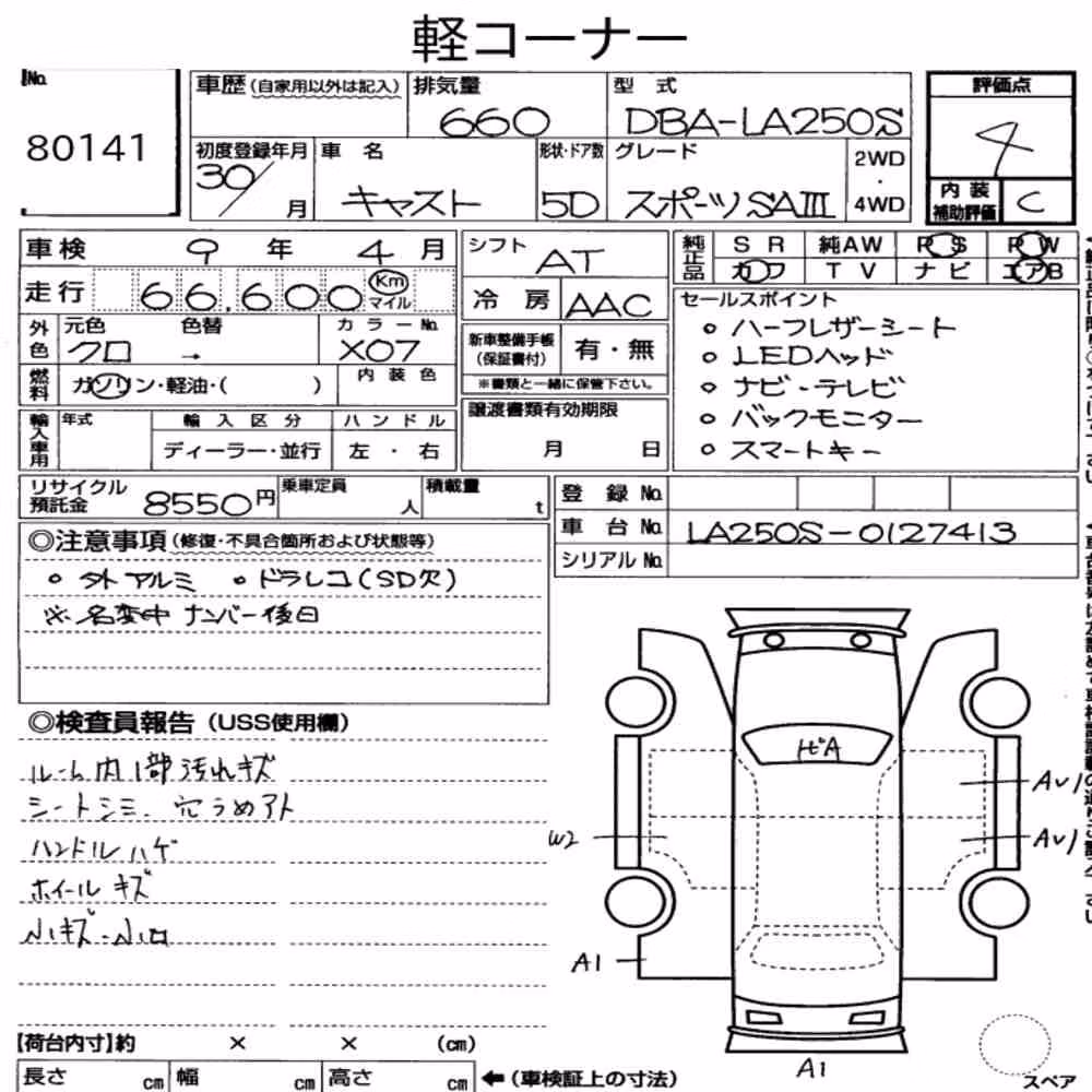 Notka aukcyjna: DAIHATSU CAST SPORTS SAⅢ
