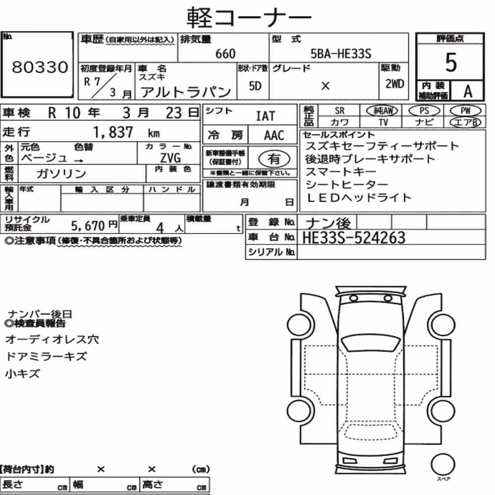 Notka aukcyjna: SUZUKI ALTO LAPIN X
