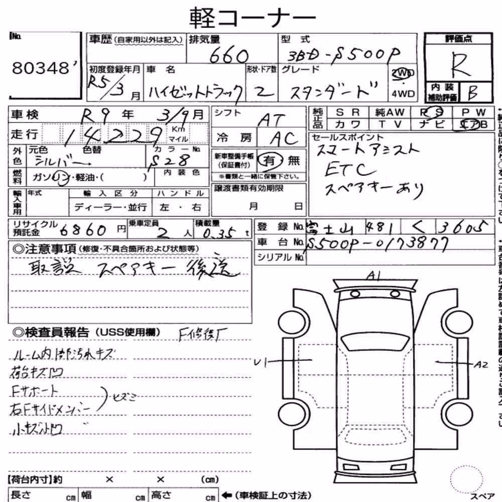 Notka aukcyjna: DAIHATSU HIJET TRUCK STANDARD