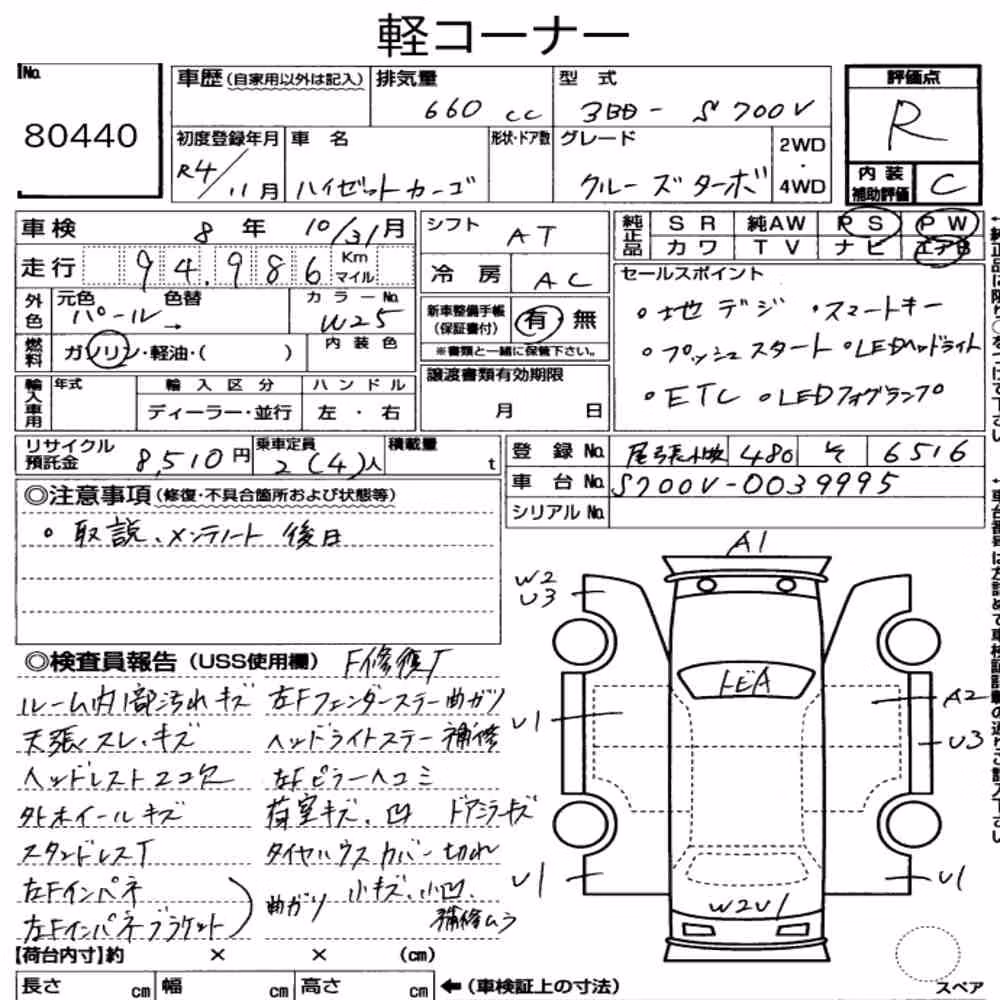 Notka aukcyjna: DAIHATSU HIJET CARGO 5D CRUISE TURBO
