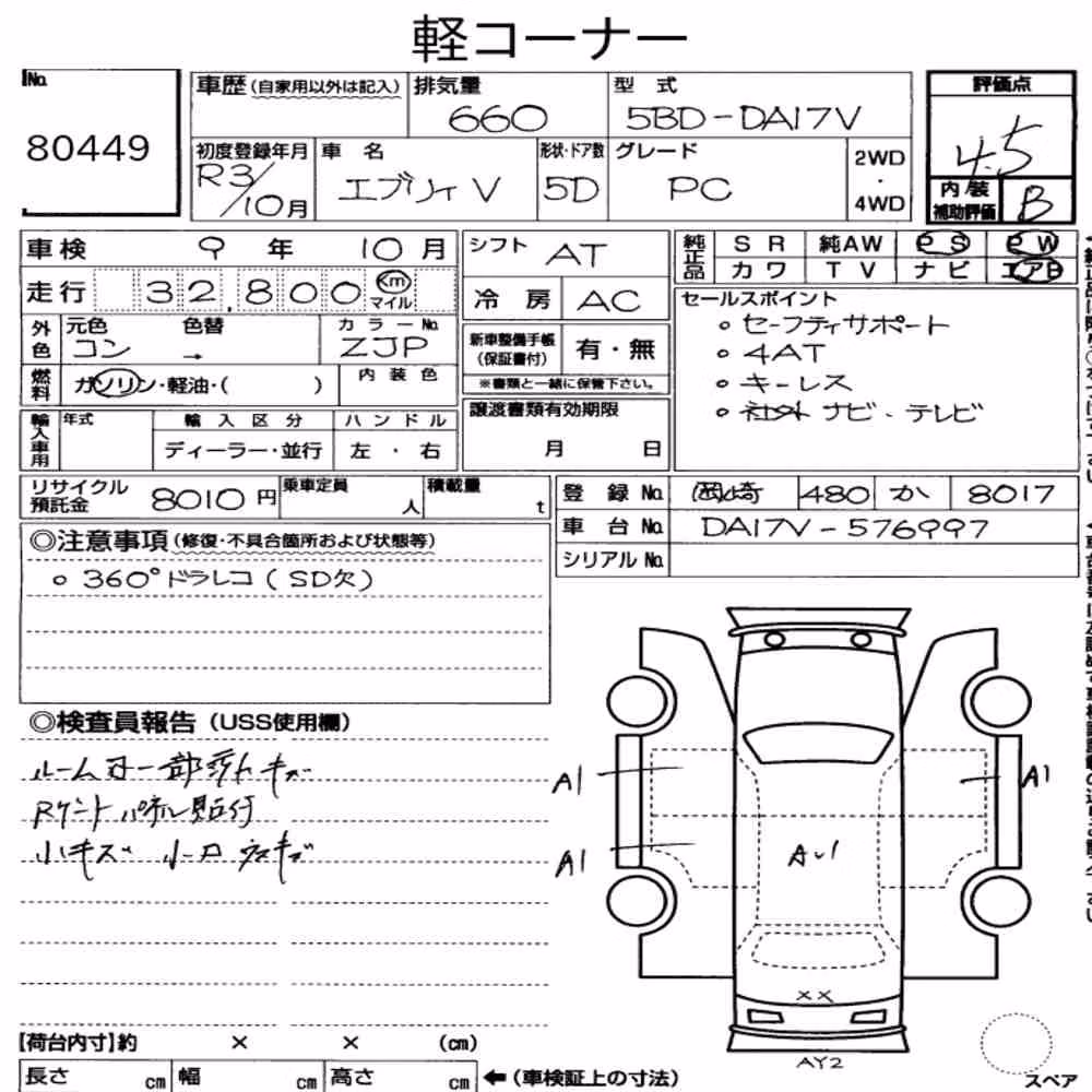 Notka aukcyjna: SUZUKI EVERY 5D PC