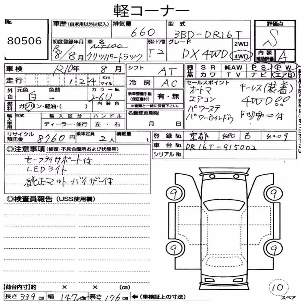 Notka aukcyjna: NISSAN CLIPPER TRUCK 4WD DX