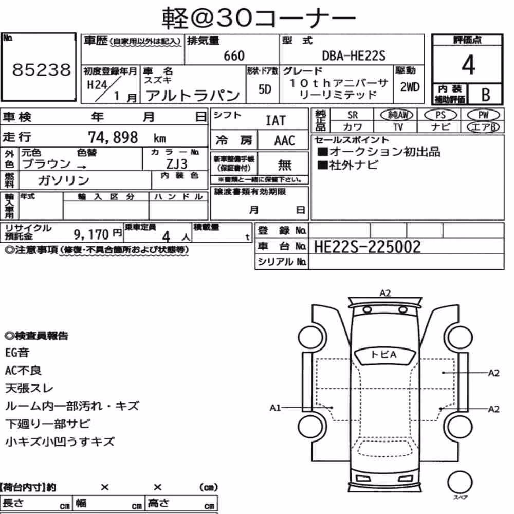 Notka aukcyjna: SUZUKI ALTO LAPIN 10TH ANNIVERSARY LIMITED