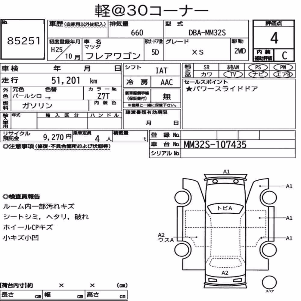 Notka aukcyjna: MAZDA FLAIR WAGON XS