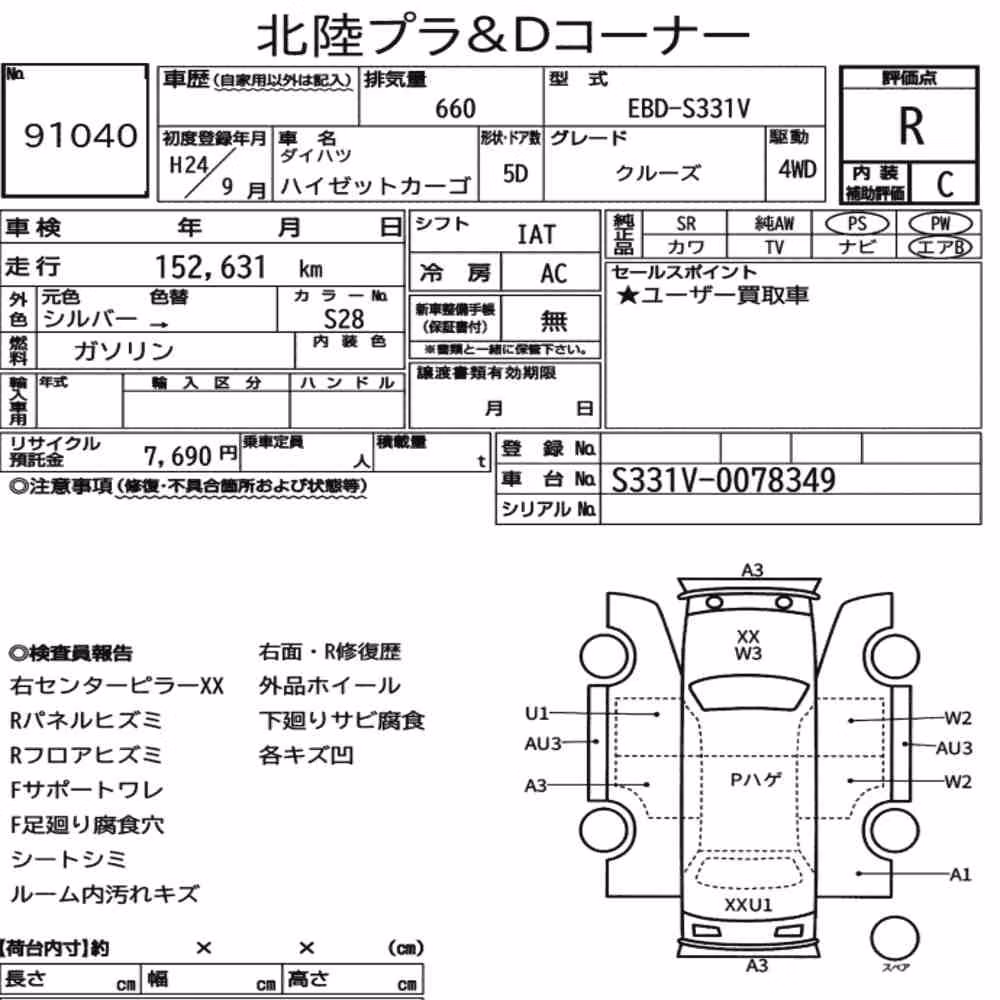 Notka aukcyjna: DAIHATSU HIJET CARGO 5D 4WD CRUISE