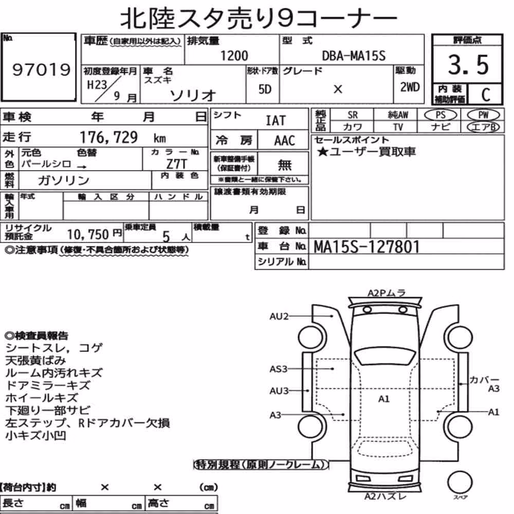 Notka aukcyjna: SUZUKI SOLIO X