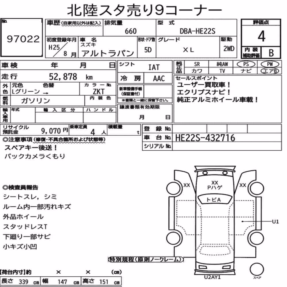 Notka aukcyjna: SUZUKI ALTO LAPIN XL