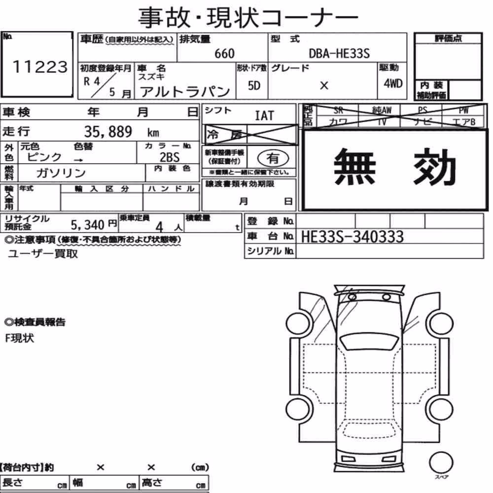 Notka aukcyjna: SUZUKI ALTO LAPIN 4WD X