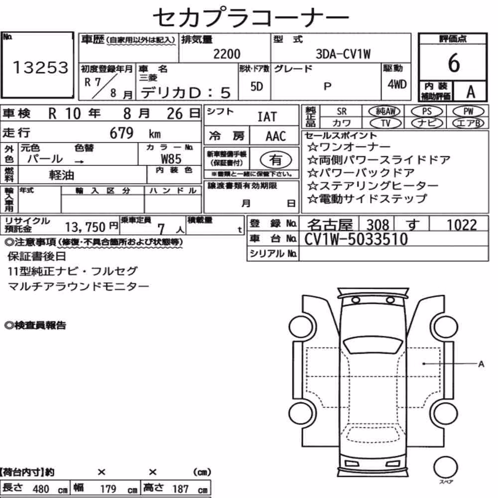 Notka aukcyjna: MITSUBISHI DELICA D:5 4WD P