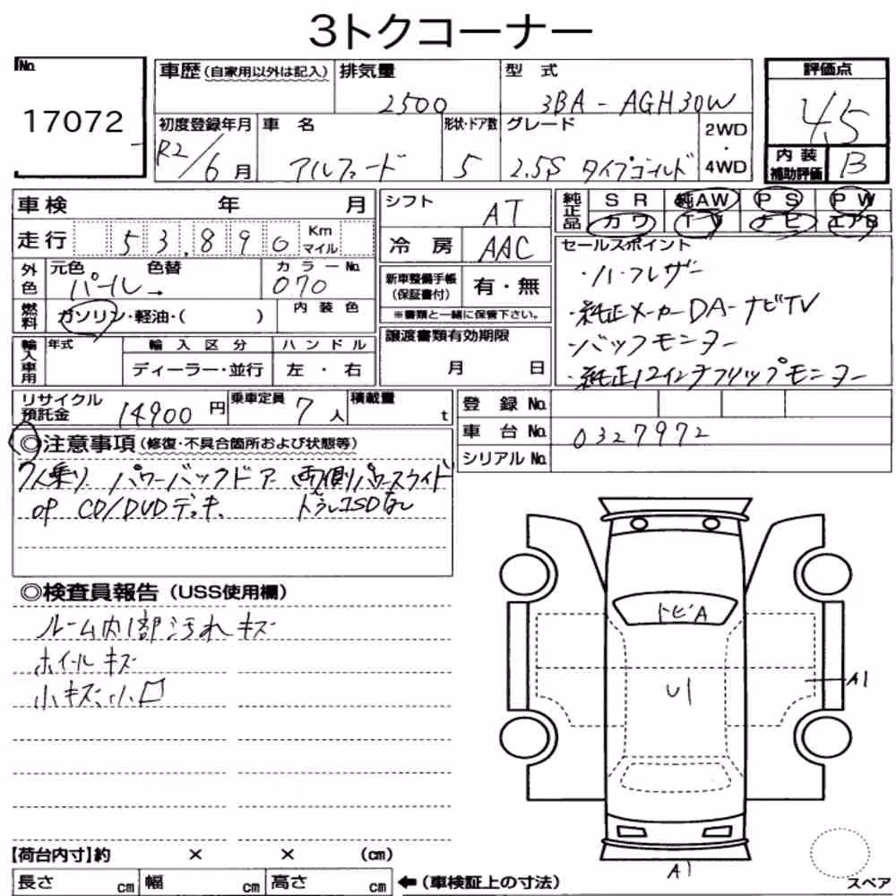 Notka aukcyjna: TOYOTA ALPHARD 2.5S TYPE GOLD