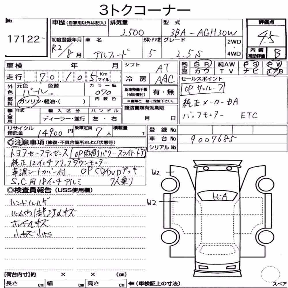 Notka aukcyjna: TOYOTA ALPHARD 2.5S