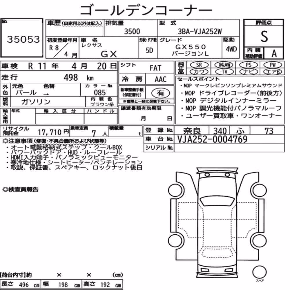 Notka aukcyjna: LEXUS GX 4WD GX550 VERSION L