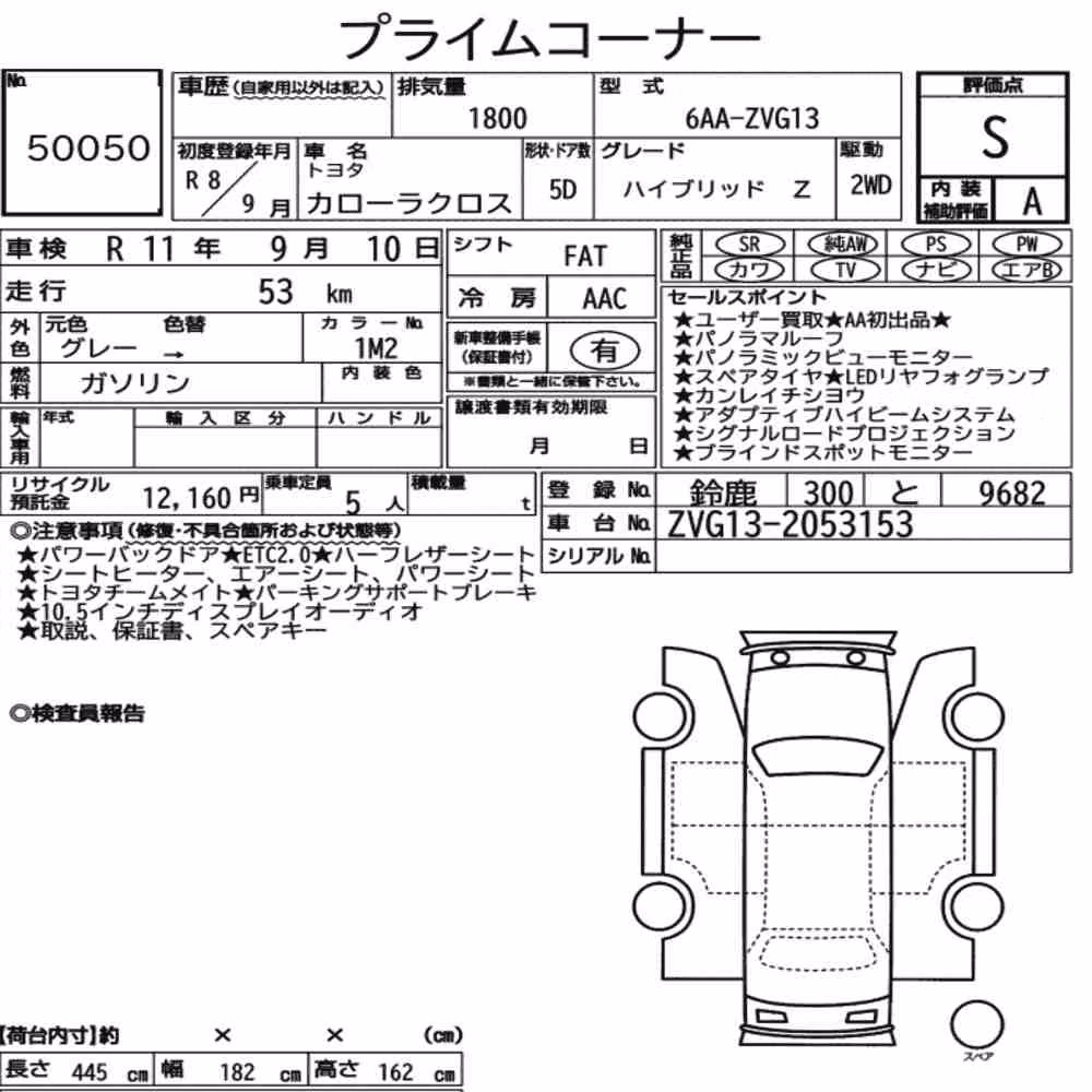 Notka aukcyjna: TOYOTA COROLLA CROSS HYBRID Z