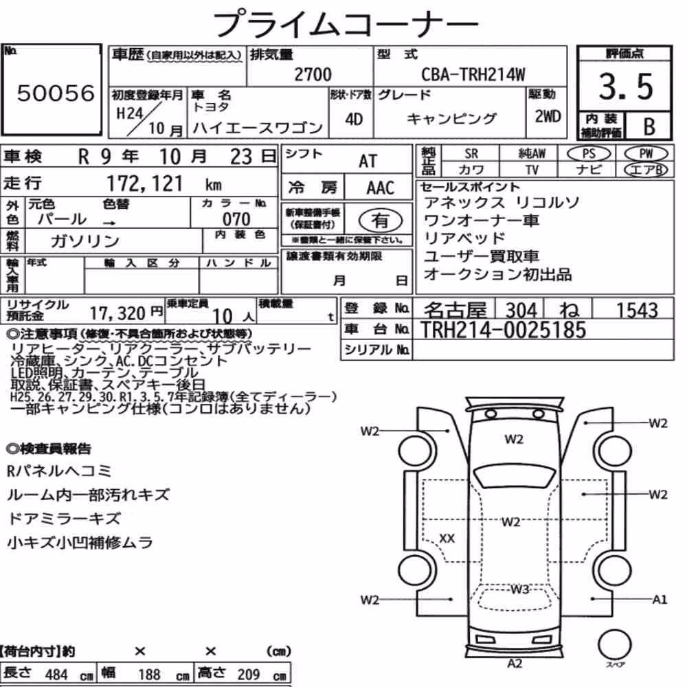 Notka aukcyjna: TOYOTA HIACE WAGON 4D CAMPING