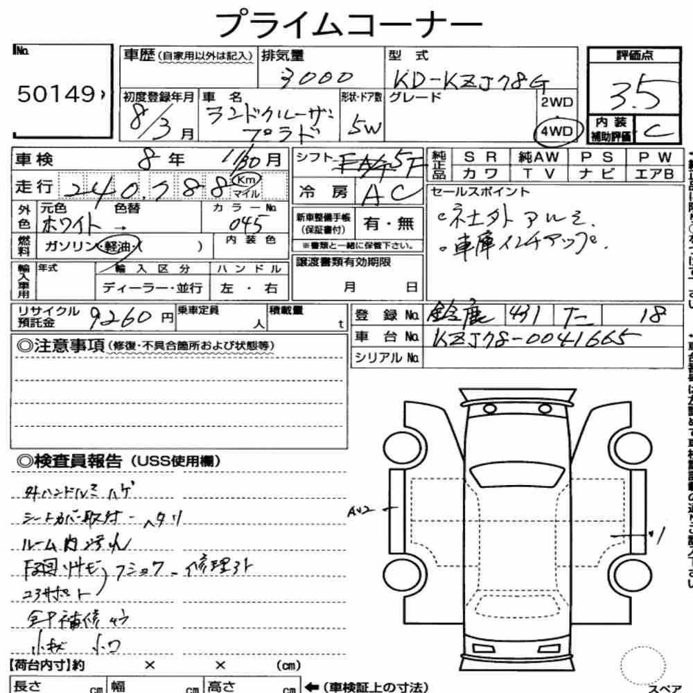 Notka aukcyjna: TOYOTA LAND CRUISER PRADO 5D 4WD